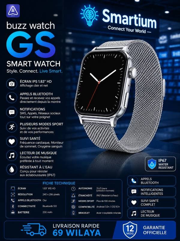 Ace Smart Watch Buzz Watch Gs Silver