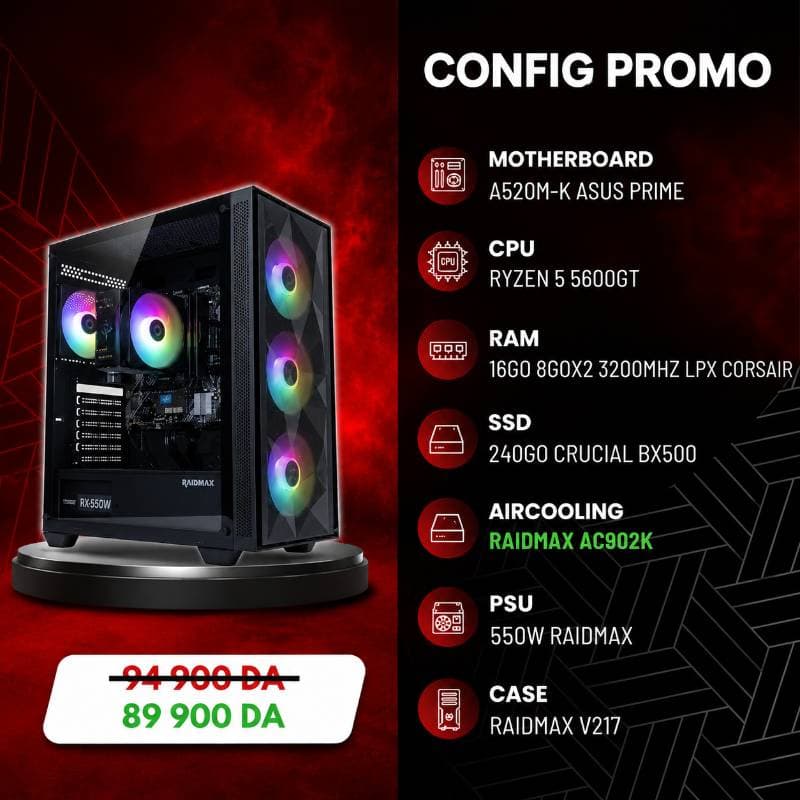Redmax CONFIG /R5 5600GT/08GO RAM/240GO SSD/V217