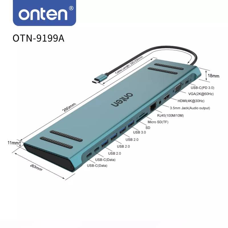 Uv HUB ONTEN OTN-9199A TYPE-C 13IN1